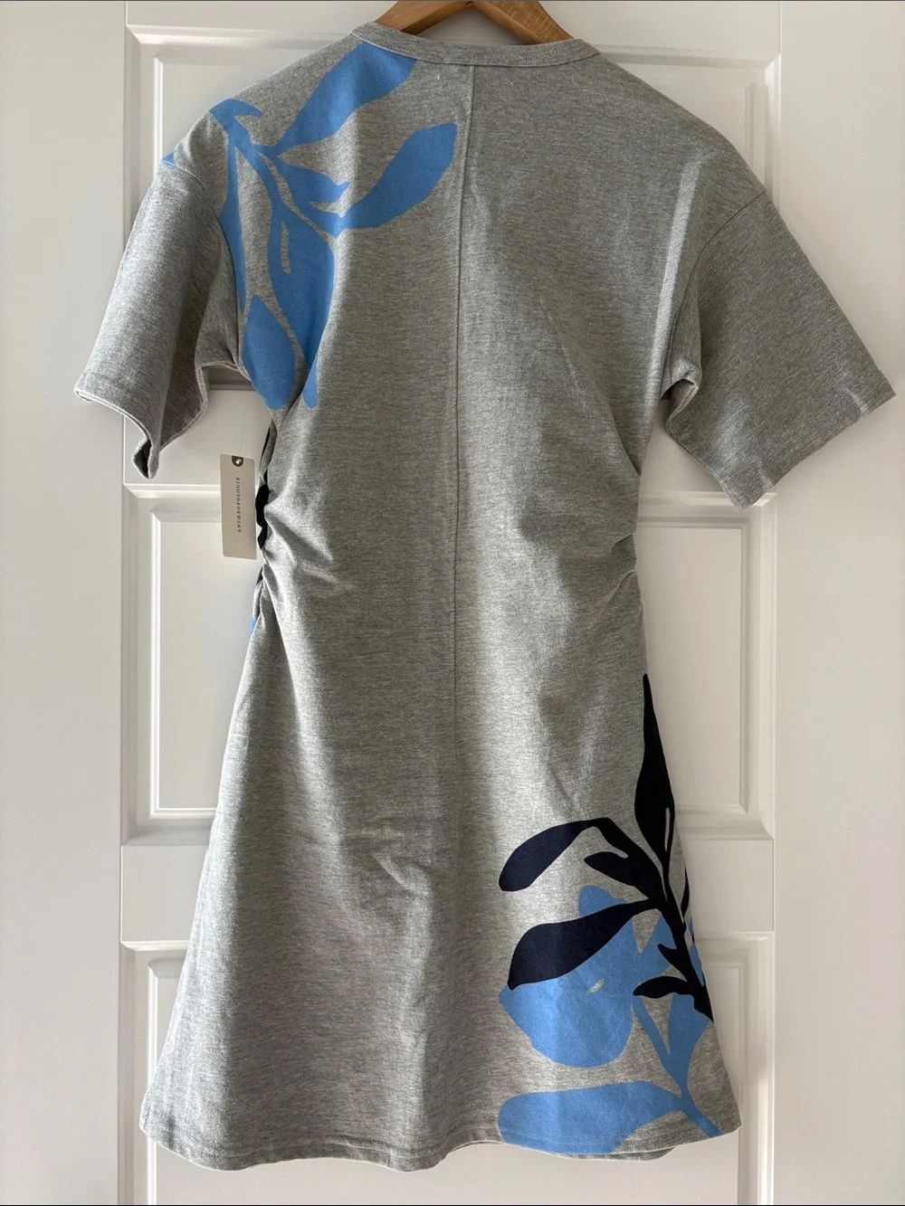 NWT Anthropologie Daily Practice Short-Sleeve Grey Mini T-Shirt Dress Size XS
